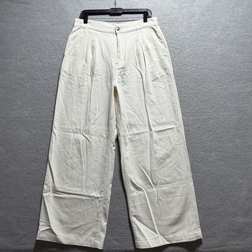 Madewell The Harlow Wide-Leg Trouser Jean Women’s Size 29 Cream Light Beige